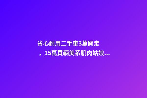 省心耐用二手車3萬開走，15萬買輛美系肌肉姑娘向你招手